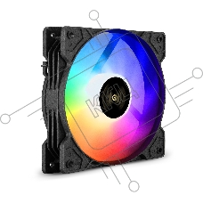 Вентилятор для корпуса ExeGate EX12025H6PMY-PWM.ARGB черный, 120 мм, 1200 об/мин, 33 дБ, 6 pin