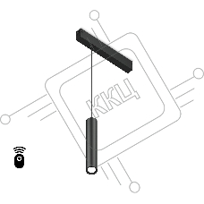 Управляемый светодиодный светильник для шинопровода Magnetic Ambrella light GL1432 BK черный IP20 10W 3000K-6400K 220V 24° D35*240 H1500 (Без ПДУ)