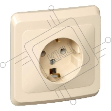 Розетка 1-м СП Этюд 16А с заземл. крем. SchE PC16-003K