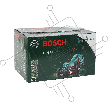 Газонокосилки Bosch ARM 37 06008A6201 Газонокосилка роторная { шир. 37см, Мотор Power drive, Момент 16Нм, 1400Вт, 40л, 12кг, 5 уровней кошения(20-70см); косит вдоль стен, складные Ergo ручки, комп. хранение }