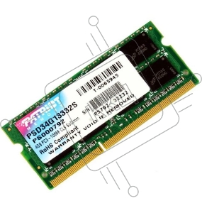 Модуль памяти Patriot SO-DIMM DDR3 4GB PC10600  SO PSD34G13332S PATRIOT