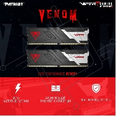 Оперативная память Patriot Viper Venom, DDR5, 16GB (2x8GB), 5200MHz, CL36, с радиатором, черный