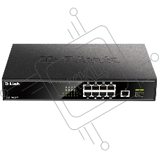 Коммутатор D-Link DGS-1010MP/A1A, L2 Unmanaged Switch with 9 10/100/1000Base-T portsand 1 1000Base-X SFPports(8 PoE ports 802.3af/802.3at (30 W), PoE Budget 125 W)