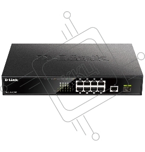 Коммутатор D-Link DGS-1010MP/A1A, L2 Unmanaged Switch with 9 10/100/1000Base-T ports  and 1 1000Base-X SFP  ports(8 PoE ports 802.3af/802.3at (30 W), PoE Budget 125 W)
