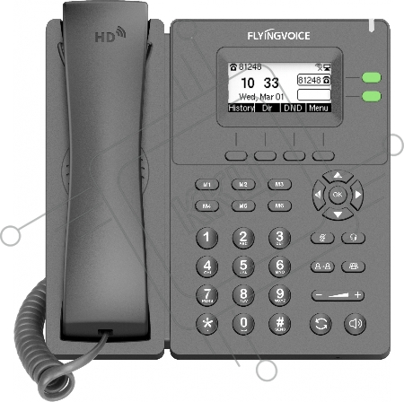 Телефон IP Flyingvoice P20 серый (упак.:1шт)