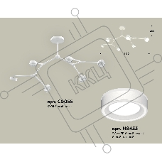 Светильник Ambrella light XB9055201/6 SWH/FR белый песок/белый матовый GX53 (C9055, N8433)