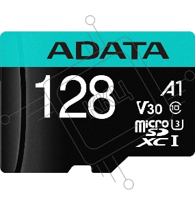 Карта памяти MICRO SDXC 128GB W/AD. AUSDX128GUI3V30SA2-RA1 ADATA