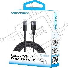 Кабель-удлинитель Vention USB 3.2 Gen2 CM/CF - 1м. Белый 5А PD100W