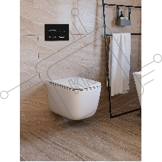 Инсталляция с унитазом комплект BAU IDEAL 6 в 1: унитаз подвесной безободковый торнадо Bau Dream 51х35, быстросъемное сиденье микролифт, кнопка смыва BAU Strike, черная матовая