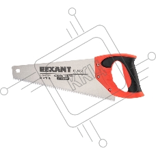 Ножовка по дереву REXANT «Зубец» 350 мм, 7-8 TPI, каленый зуб 2D, двухкомпонентная рукоятка