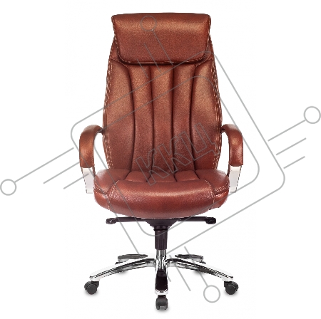 Кресло руководителя Бюрократ T-9922SL светло-коричневый Leather Eichel кожа крестовина металл хром