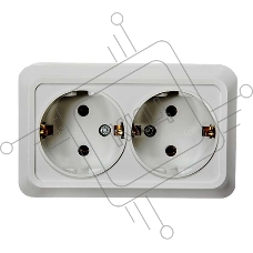 Розетка 2-м BOLLETO с заземл. накл. 7128 бел. ASD / IN HOME 4680005959839