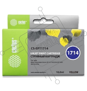 Картридж струйный Cactus CS-EPT1714 желтый для Epson Expression Home XP-33/103/203/207 (10ml)