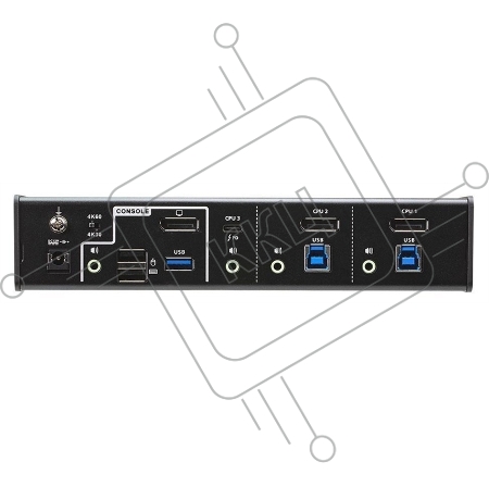Переключатель KVM  ATEN [CS1953-AT-G] настольный 3-портовый гибридный DisplayPort USB 3.1  c адаптером питания 3-Port USB-C DisplayPort KVMP Switch with PD
