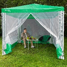 Тент садовый с москитной сеткой, 250х250/240 см, Camping  Palisad