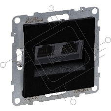 Legrand/Daccord SUNO Антрацит Информационная розетка двойная RJ45 Кат.5е UTP..