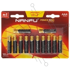 Батарейка щелочная AAA Nanfu LR03 12B (10+2шт.)