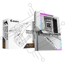 Материнская плата Gigabyte B650E AORUS STEALTH ICE, AM5, AMD B650E, 4xDDR5, 4xSATA, 3xM.2, 1xPCI-E 5.0 x16, 1xHDMI, 1xUSB 4 Type-C, 2xUSB-A 3.2 Gen 2, 5xUSB-A 3.2 Gen 1, 4xUSB-A 2.0, 1x 2.5Gb LAN, 3x3.5 мм, 7.1, ATX
