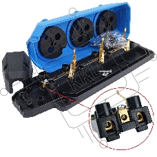 Колодка AY-KA ОУ 3-ая каучук с/з 16A IP44 синий (5530003)