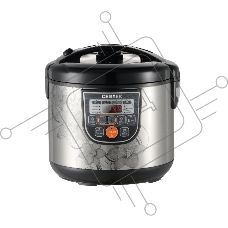 Мультиварка Centek CT-1498 (чёрный, сталь) 700Вт, 5.0л, 10 программ + 28 программ Мультишеф