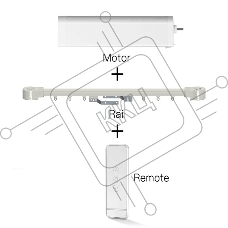 Мотор для раздвижных штор MOES Zigbee Curtain Motor Splicing Rail 2.16-3.2 Meter With Remoter With Adapter Neutral Packing ZC-PJ320