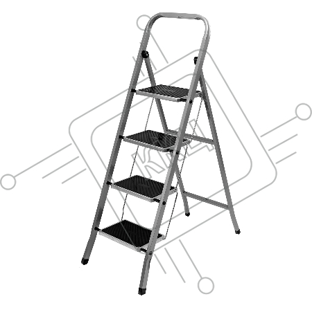 Стремянка стальная, 4 ступени с полимерным покрытием, Россия// Сибртех