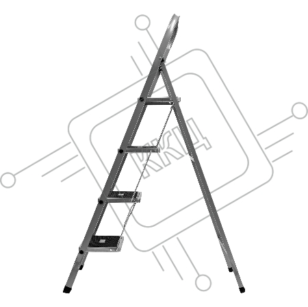 Стремянка стальная, 4 ступени с полимерным покрытием, Россия// Сибртех