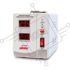 Стабилизатор напряжения Powerman AVS-D Voltage Regulator 1000VA, Digital Indication, 2x Schuko Outlets, 1m Power Cord, 230V, 1 year warranty, White