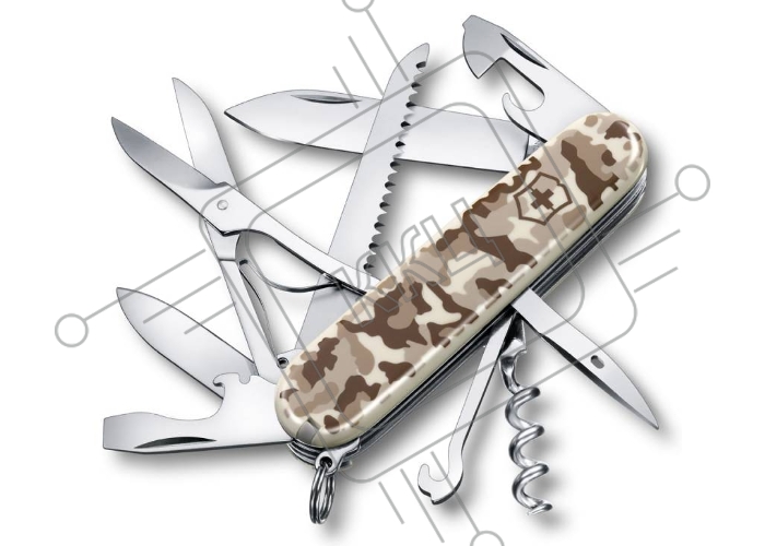 Нож перочинный Victorinox Huntsman (1.3713.941) 91мм 15функций камуфляж пустыни карт.коробка
