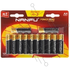 Батарейка щелочная AA Nanfu (10+2шт.)