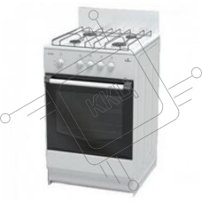 Плита газовая Darina S4 GM 441 101 белый, конфорок 4 шт, духовка 50 л, 50 см x 85 см x 51 см
