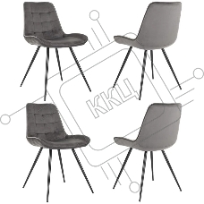 Стул для дома Бюрократ CH-K2_4 комплект 4шт т.серый Holland 18 металл черный на ножках (CH-K2_1/HL18_4) Стул для дома Бюрократ CH-K2_4 комплект 4шт т.серый Holland 18 металл черный на ножках (CH-K2_1/HL18_4)