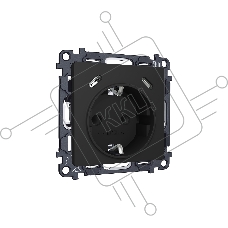 Комплект механизма электрической розетки 2USB С+C 20W с/з на винтовых зажимах 16A-250V ALFA Черный матовый QUANT (AP8105, VM165) MA810510