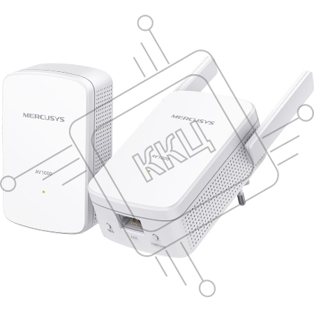 Комплект гигабитных Wi-Fi адаптеров Mercusys Powerline AV1000 Powerline kit with 300Mbps Wi-Fi, plug and play, up to 300 meters over an existing electrical circuit, the kit includes a MP510 and a MP500.