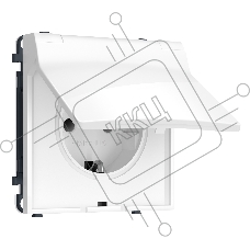 MS108010 Комплект механизма электрической розетки SIGMA Белый глянец 50Hz 2P+E с/з с/ш и крышкой IP44 16A-250V QUANT PRO (SP1080, PR141)
