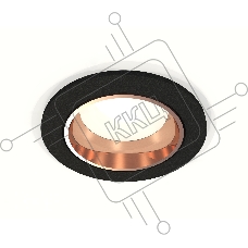 Комплект встраиваемого светильника Ambrella light XC6513005 SBK/PPG черный песок/золото розовое полированное MR16 GU5.3 (C6513, N6114)