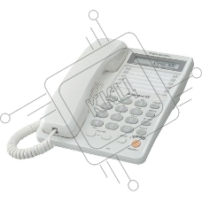 Телефон проводной Panasonic KX-TS2365RUW белый 16-зн ЖКД, однокноп.набор 20 ном., автодозвон, спикерфон