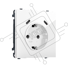MS110510 Комплект механизма электрической розетки SIGMA Белый глянец 2USB С+C 20W (быст. зар.) с/з с/ш 16A-250V QUANT PRO (SP1105, PR165)