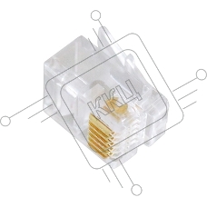 Вилка телефонная MP-6p6c, контакты 3m