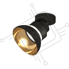 Светильник Ambrella Light XM8102101 SBK/PYG/CL черный песок/золото желтое полированное/прозрачный GX53