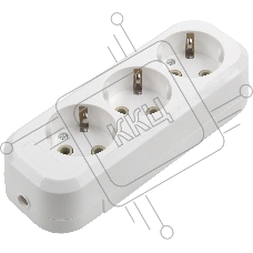 Розеточная колодка GSB-16-3-G-IP20 Easy, 16А, 3 места, с заземлением, без выключателя, IP20