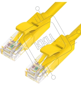 Патч-корд Greenconnect Патч-корд UTP прямой 2 m AWG24 кат.5е,  RJ45,  медь, литой (Желтый), пластик пакет (GCR-LNC02-2.0m)