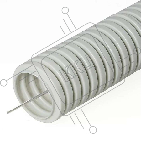 Труба гофрированная ПВХ d25мм с зондом сер. (уп.75м) Урал Пак ГФ-0100725-075
