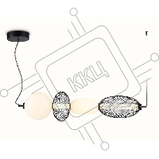 Подвесной светодиодный светильник Ambrella light LH11010 BK/FR черный/белый матовый 32W 3000K 915*220*220