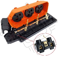 Колодка AY-KA ОУ 3-ая каучук с/з 16A IP44 оранжевый (5530004)