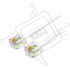 Кабель телефонный Vention плоский RJ11 (6P4C) - 2м. Белый