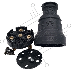 Вилка AY-KA прямая каучук 3P+Е(N) 25А IP44 черный (5611500)