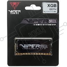 Оперативная память Patriot Viper Steel, DDR4, 8GB (1x8GB), 3200MHz, CL22, с радиатором, черный, SO-DIMM