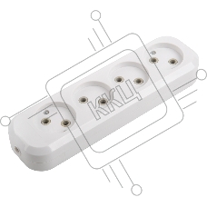 Розеточная колодка GSB-10-4-IP20 Easy, 10А, 4 места, без заземления, без выключателя, IP20