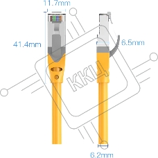 Патч-корд Vention прямой SFTP cat.6A, RJ45 - 1м. Серый